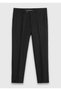 Black Plain Regular Fit Classic 100% Wool Trousers - 7