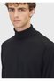 Black Full Turtleneck Plain Knit Wool Blended Sweater Sweater - 4