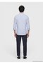 Blue Striped Regular Fit Long Woven Casual Shirt - 4