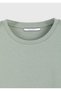Khaki Plain Cotton Blend T-Shirt - 7