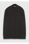 Brown Half Turtleneck Plain Knit Wool Blend Sweater - 7