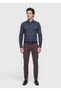 Anthracite Plain Casual Fit Long Woven Casual Silk Blend Shirt - 2