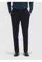Navy Blue Plain Knitted Modern Fit Classic Wool Blend Trousers - 2