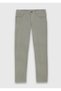 Gray Plain Woven Slim Fit Casual Cotton Blended Trousers - 6