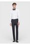 White Plain Slim Fit Double Cuff Tuxedo Shirt - 2