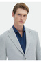 Ecru Micro Shirt Shoulder Slim Fit Cotton Blended Knitted Jacket - 5