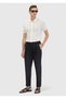 Ecru Polo Neck Jacquard Linen Blended Cardigan - 2