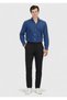 Light Indigo Straight Casual Fit Long Woven Casual 100% Cotton Shirt - 2