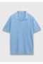 Blue Plain 100% Linen T-Shirt - 5