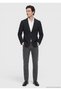 Black Shirt Shoulder Slim Fit Wool Blend Jacket - 2