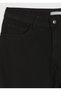 Black Woven Slim Fit Casual Cotton Blend Trousers - 7