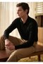 Black Polo Neck Plain Knit Wool Blended Sweater - 2