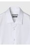 White Micro Regular Fit Long Woven Classic 100% Cotton Shirt - 8