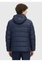 Navy Blue Regular Fit Hooded Woven Coat - 6