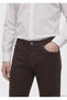 Brown Woven Slim Fit Casual Cotton Blend Trousers - 5