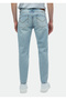 Denim Cotton Blend - Blue Regular Fit Trousers - 7