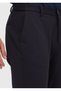 Navy Blue Straight Knitted Jogging Fit Casual Trousers - 3