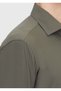 Khaki Plain Regular Fit Woven Classic Shirt - 4