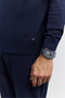 Men's Navy Blue Half Turtleneck Rayon Non-Pilling Basic Knitwear Regular Fit Sweater B005151 - 3