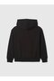 Boy's Black Logo Hooded Sweatshirt - 2