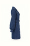 Double-Breasted Collar, Buttoned Belt Detail, Navy Blue Denim Dress - 2