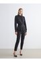 Sparkling Choices by Shining Store Judge Roba Collar Satin Blouse - 3