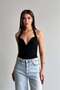 Göğsü Oval Demir Bodysuit Black