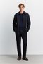 Men's Navy Blue Soft Buttoned Zipper Closure Long Sleeve Comfort Fit Shirt Jacket A62Y2517 - 8