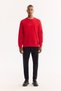 Men's Red Crew Neck Cotton Embossed Printed Regular Fit Sweatshirt A52Y1327 - 5