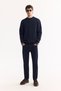 Men's Navy Blue Crew Neck Textured Elastane Regular Fit Sweatshirt A52Y1220 - 7
