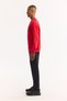 Men's Red Crew Neck Cotton Embossed Printed Regular Fit Sweatshirt A52Y1327 - 3
