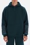 Dark Green Active Dark Hooded Sweatshirt with Sleeve Trim - 5