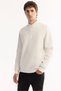 Men's White Crew Neck Cotton Embossed Printed Regular Fit Sweatshirt A52Y1327 - 5