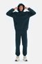 Dark Green Active Dark Hooded Sweatshirt with Sleeve Trim - 6