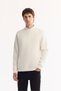 Men's White Crew Neck Cotton Embossed Printed Regular Fit Sweatshirt A52Y1327