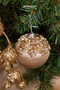 Christmas Ornament Ball Glacier Patterned Beige 2-Pack 10 cm