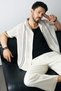 Men's Beige Apaj Collar Striped Cotton Short Sleeve Comfort Fit Shirt A51Y2071 - 7