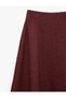 Normal Waist Regular Fit Textured A-Line Midi Skirt - 7