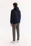Men's Navy Blue Hooded Raised 3 Thread Cotton Sweatshirt E 001018 - 4