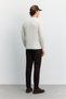 Men's Ecru Crew Neck Viscose Blend Basic Knitwear Regular Fit Sweater B005021 - 4