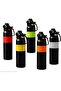 Leak proof Stainless Steel Water Bottle with Straw, Lid & Handle,750ML, Double Wall Vacuum Flask, Keeps Hot & Cold 6-12hrs, One-Hand Operation Lid, Safety Lock System