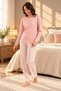 Women's Modal Cotton Comfortable Fit Pink Long Sleeve Pajama Set - 6