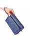 Men's Genuine Leather Navy Blue Multi-Compartment Portfolio Bag with Belt and Shoulder Strap Handbag