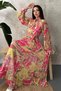 Women's Yellow Patterned Pleated Dress - 2