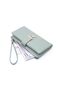Elegant Metal Leaf Detailed Zipper Wallet - 4