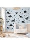 Dinosaur Themed Kids Room Wall Sticker Set - Self-Adhesive Wall Decoration with Cute Dinosaur Figures - 4