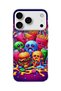 iPhone 18 Pro Max Compatible Neon Hamburger Potato Printed Transparent Phone Case