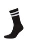 D9655Axkr1 Multi-Colored Men's Comfortable Elastic 5-Piece Cotton Long Socks - 4