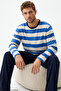 Saks Stripe Patterned Cotton Knitted Pajama Set 8092