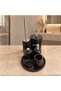 Toros Black Marble Bathroom Set, Toros Black Marble 7-Piece Bathroom Set with Metal Accessories - 3